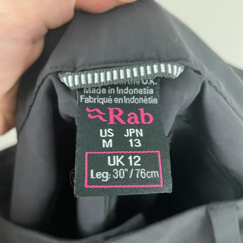 Rab Incline Light Hiking Outdoor Pants Anthracite Gray Size Medium_3